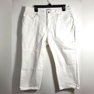 Croft & Barrow white jean capri pants women's 16  #1981